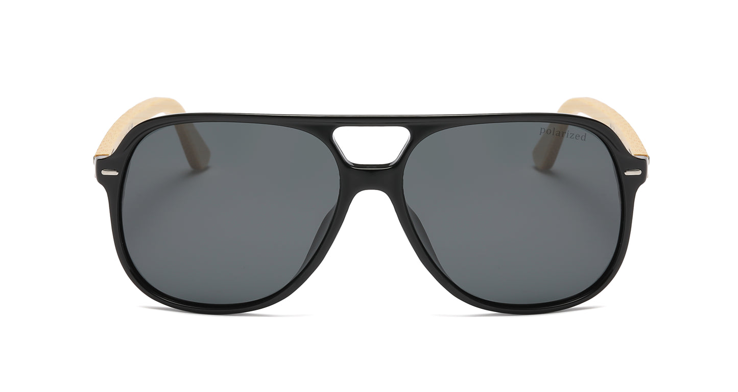 PL 8031 - Bamboo Polarized Flat Top Sunglasses