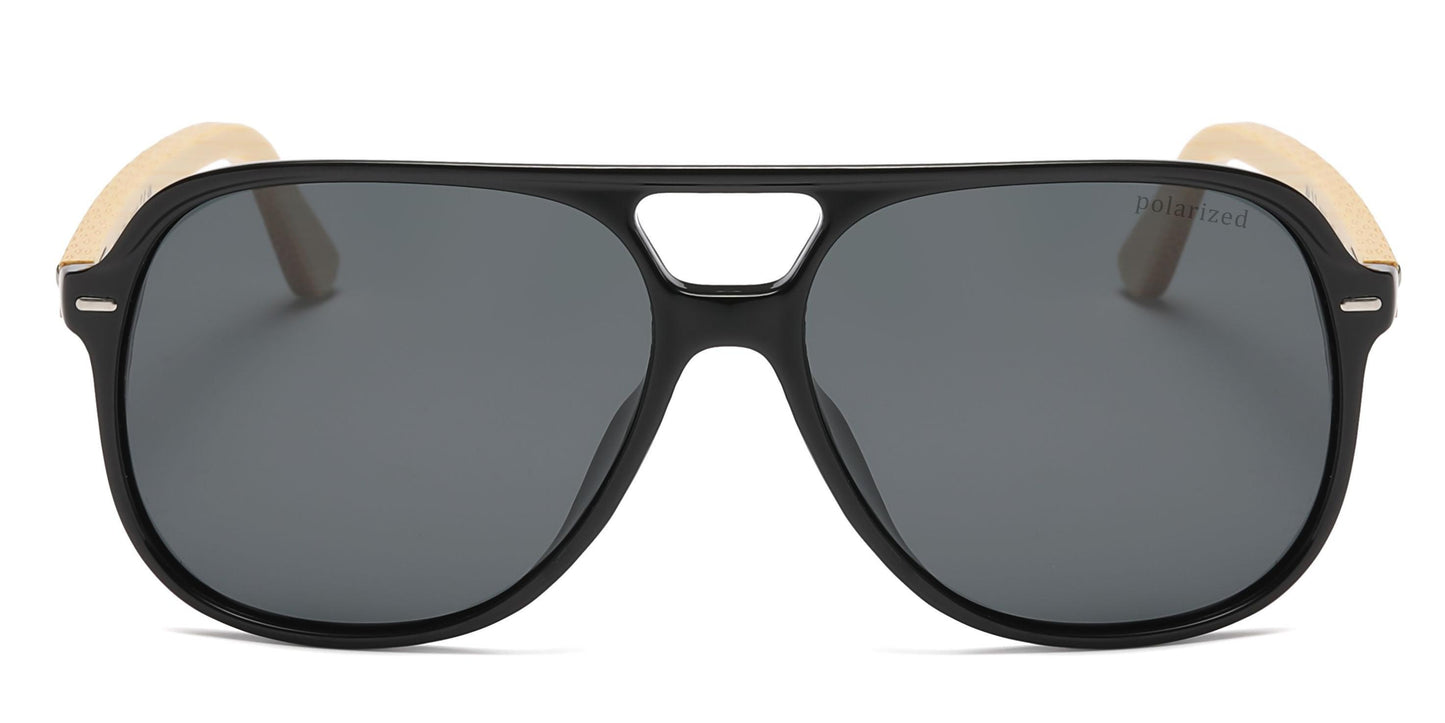 PL 8031 - Bamboo Polarized Flat Top Sunglasses