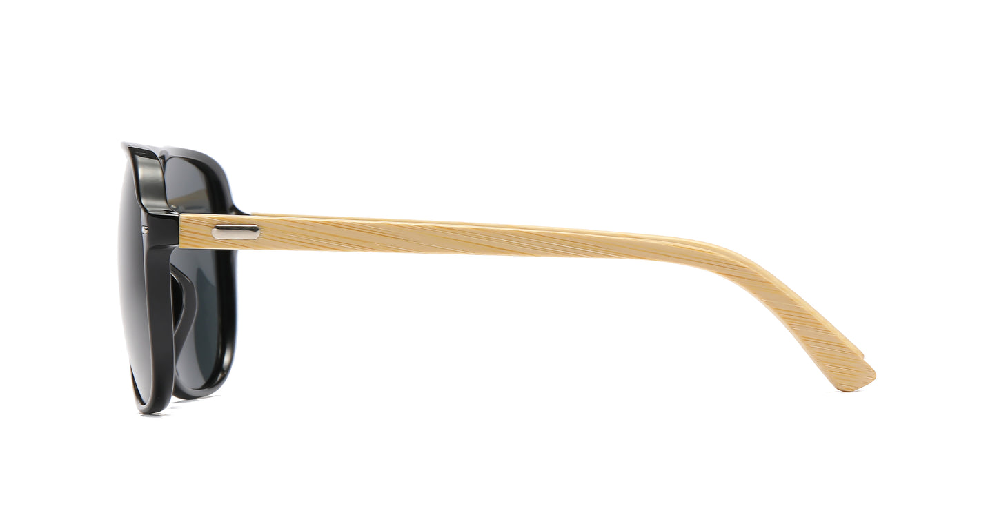 PL 8031 - Bamboo Polarized Flat Top Sunglasses