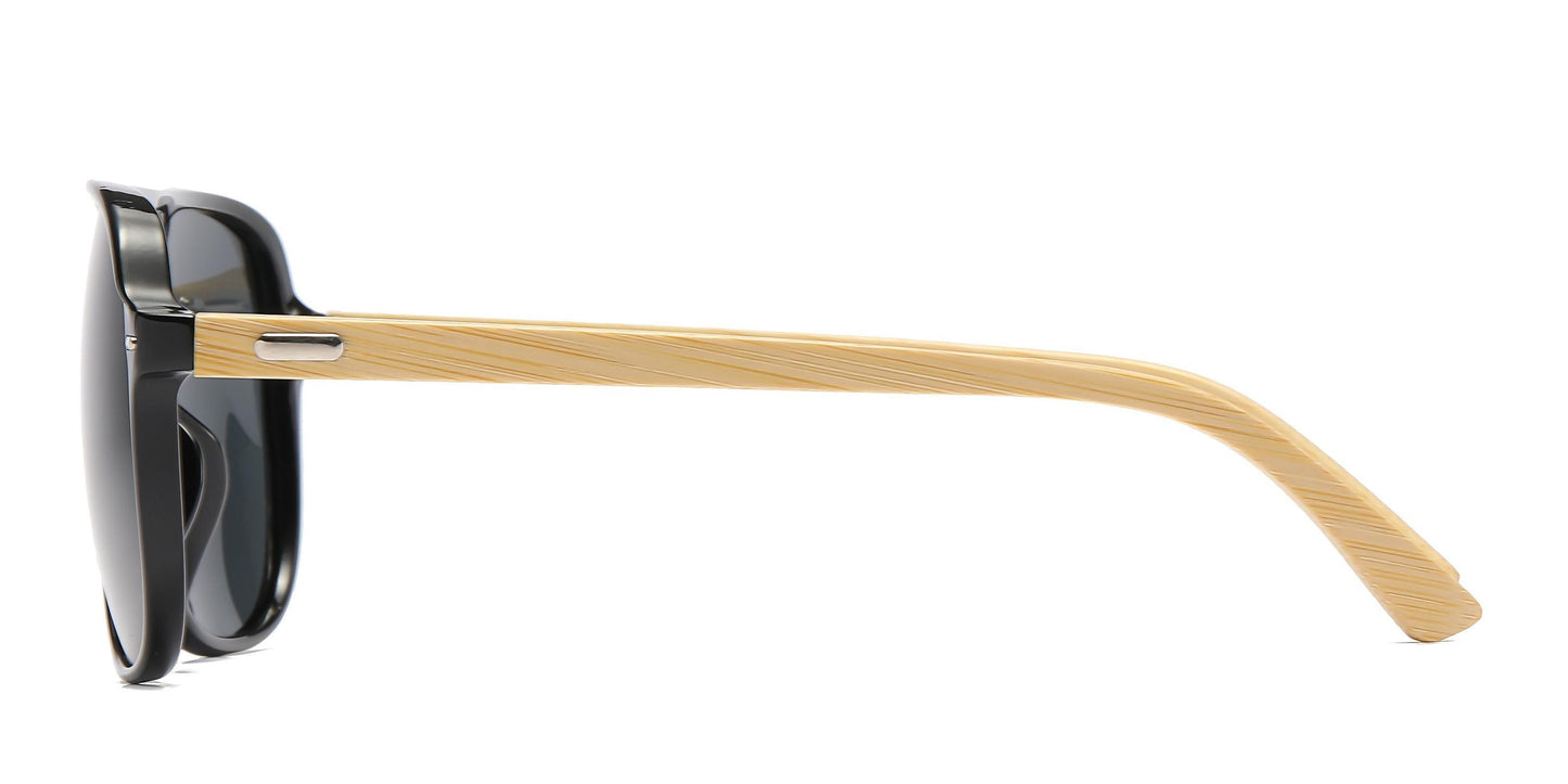 PL 8031 - Bamboo Polarized Flat Top Sunglasses