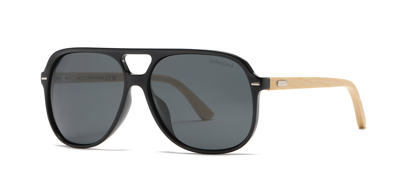 PL 8031 - Bamboo Polarized Flat Top Sunglasses