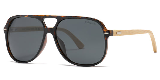 PL 8031 - Bamboo Polarized Flat Top Sunglasses