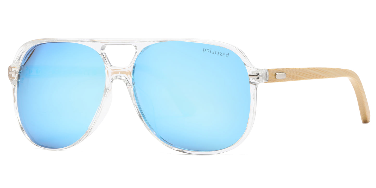 PL 8031 - Bamboo Polarized Flat Top Sunglasses