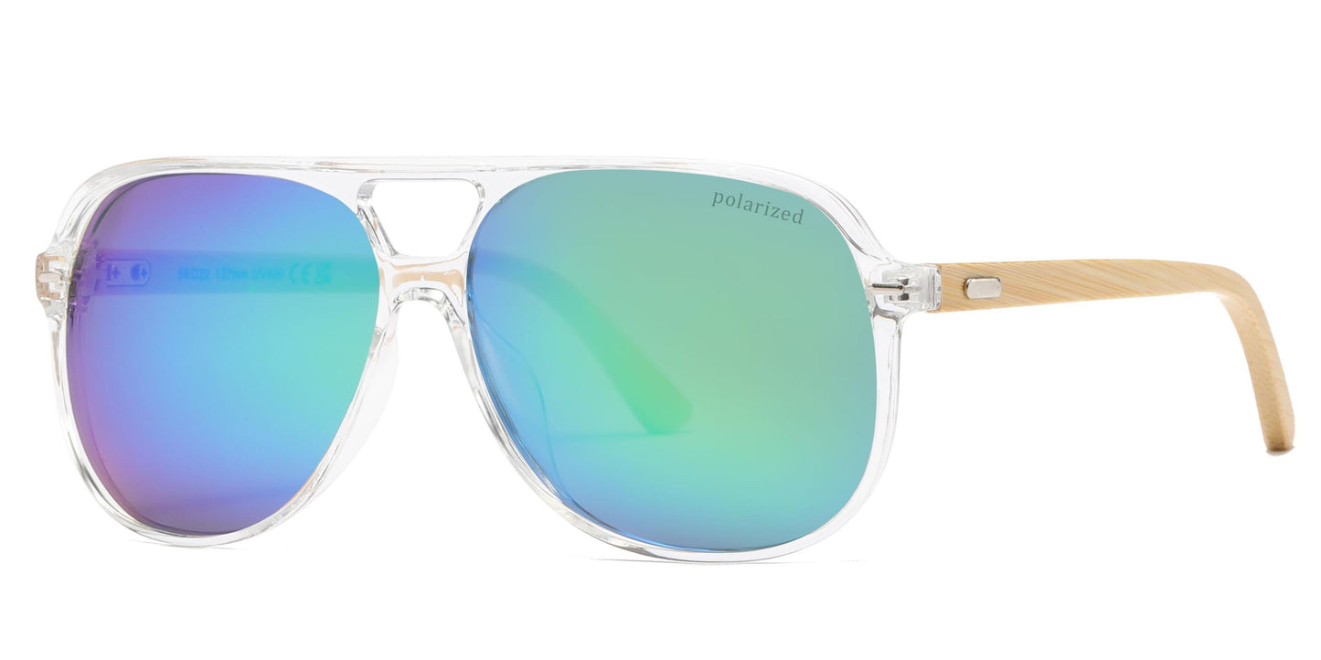 PL 8031 - Bamboo Polarized Flat Top Sunglasses