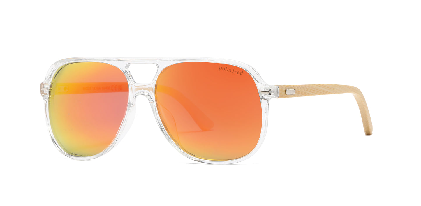 PL 8031 - Bamboo Polarized Flat Top Sunglasses