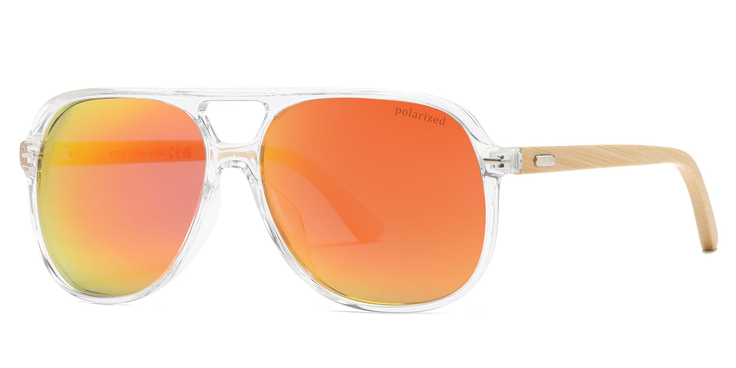 PL 8031 - Bamboo Polarized Flat Top Sunglasses