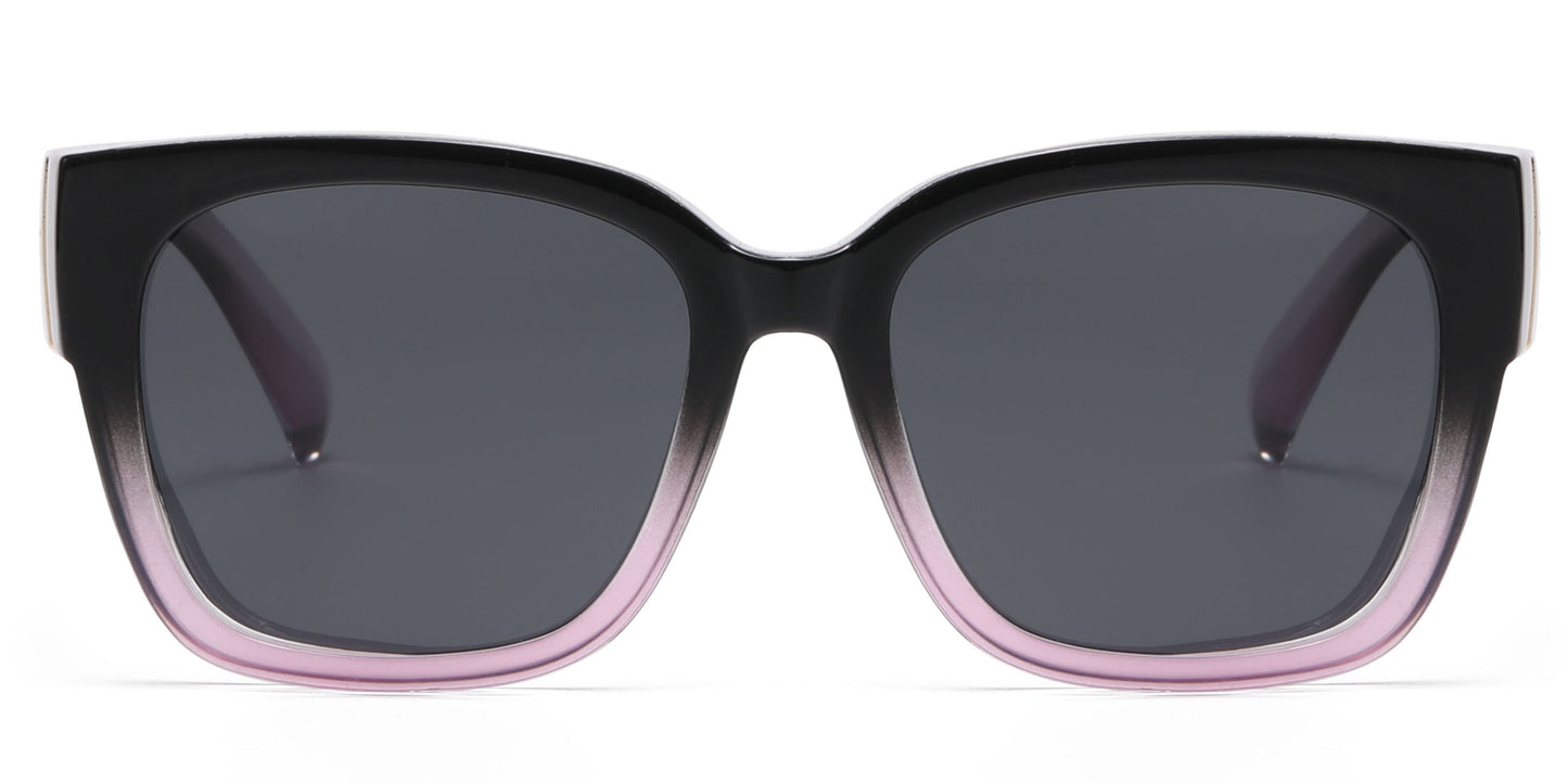 PL 8142 - Cover Over Polarized Women Square Plastic Sunglasses