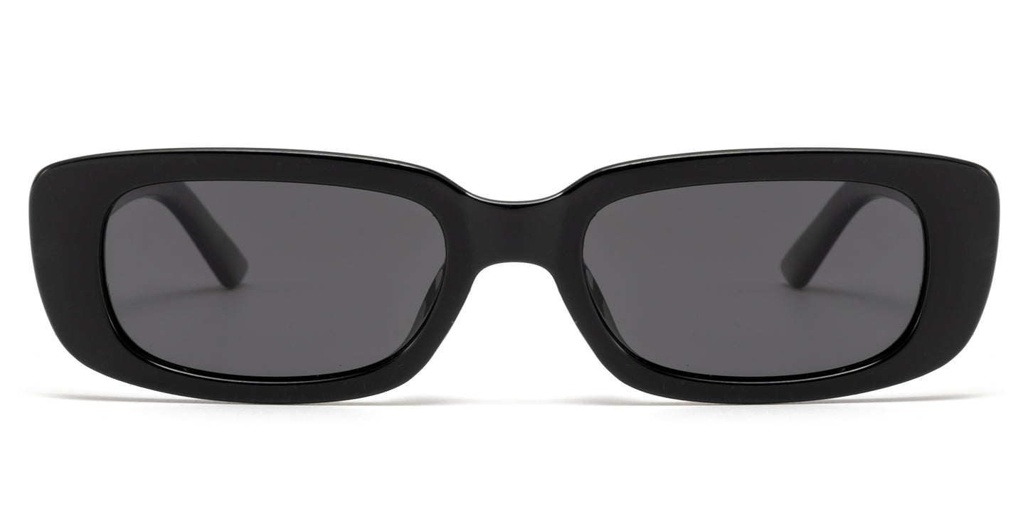 PL 8905 - Polarized Rectangular Plastic Sunglasses with Flat Lens