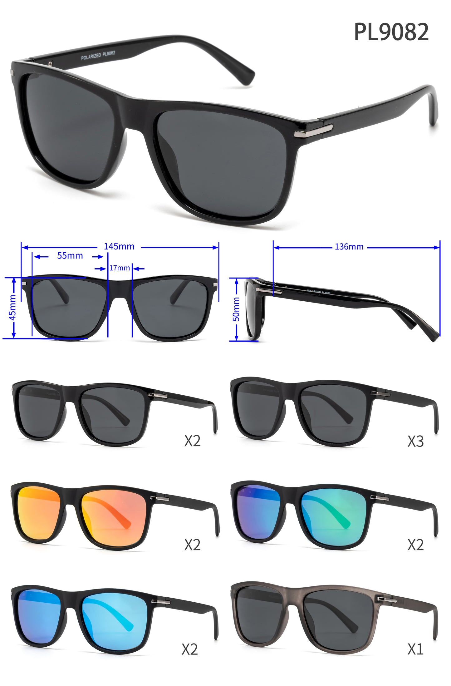 PL 9082 - Plastic Polarized Sunglasses