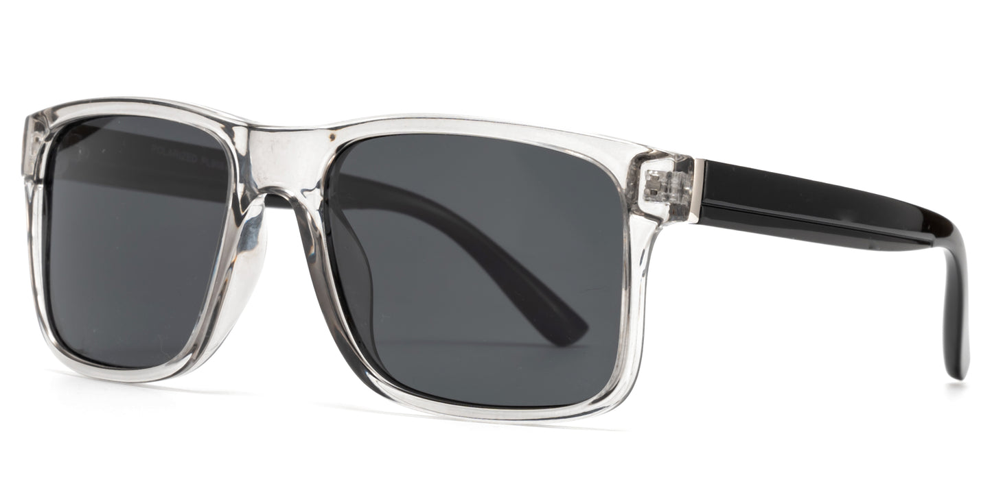 PL 9084 - Rectangular Men Plastic Polarized Sunglasses