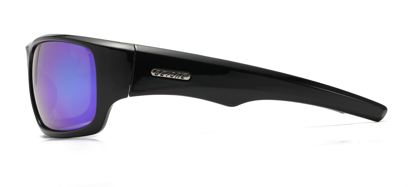 PL Rex RVC - Polarized Men Sport Wrap Around Color Mirror Lens Plastic Sunglasses