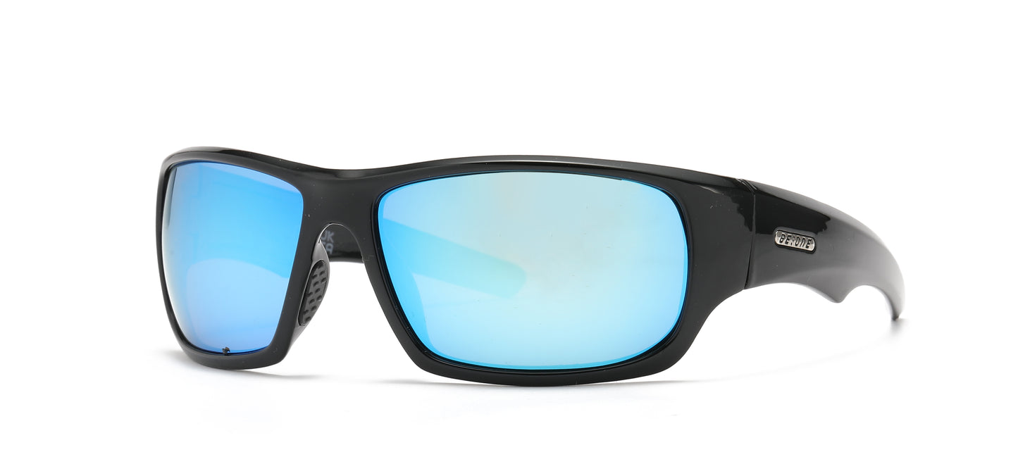 PL Rex RVC - Polarized Men Sport Wrap Around Color Mirror Lens Plastic Sunglasses