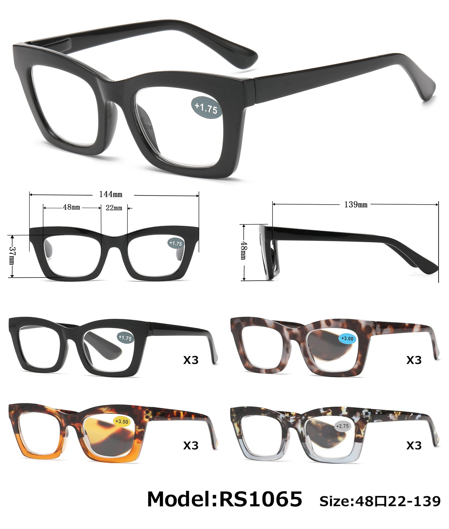 RS 1065 - Large Plastic Reading Glasses