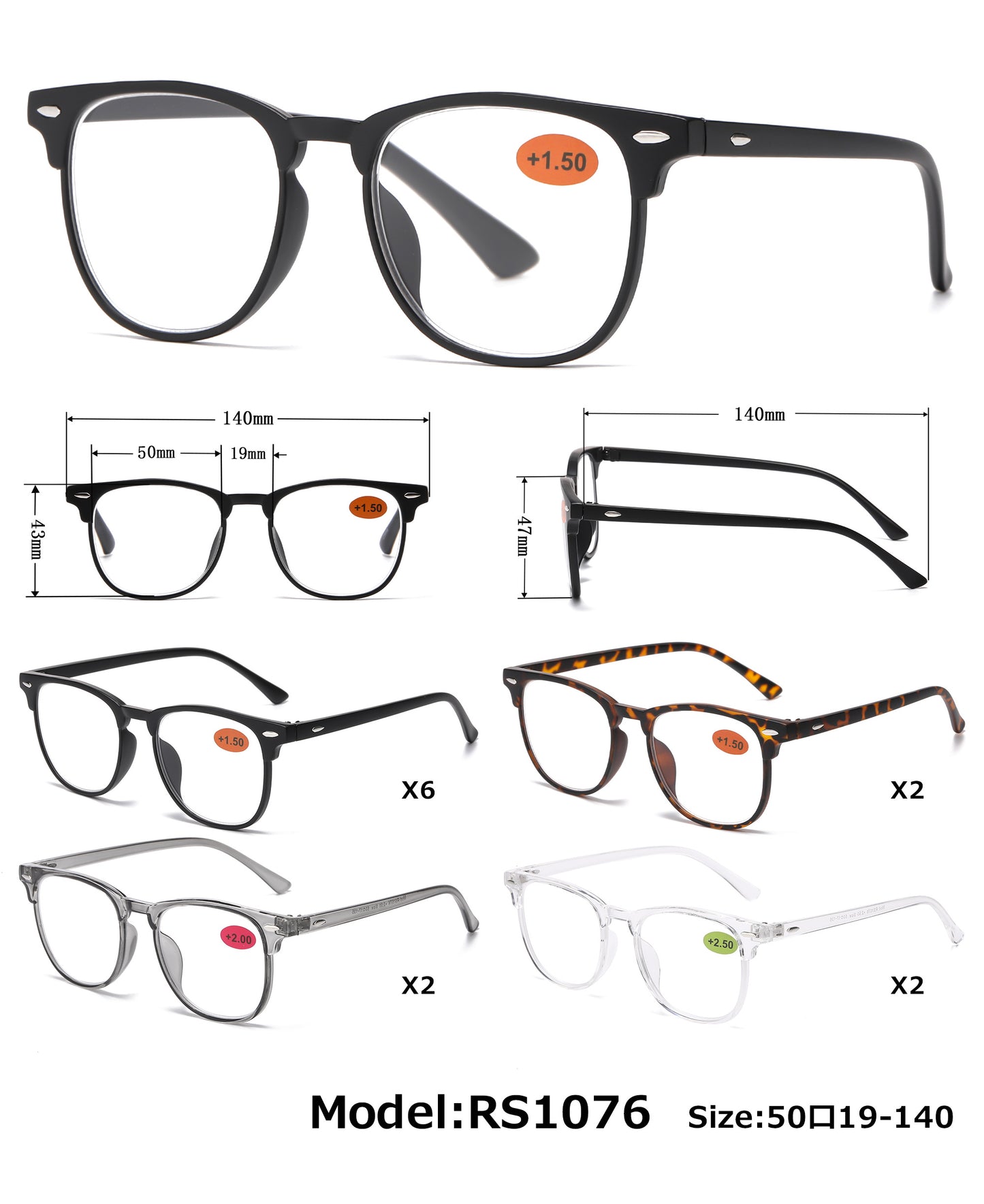 RS 1076 - Plastic Reading Glasses