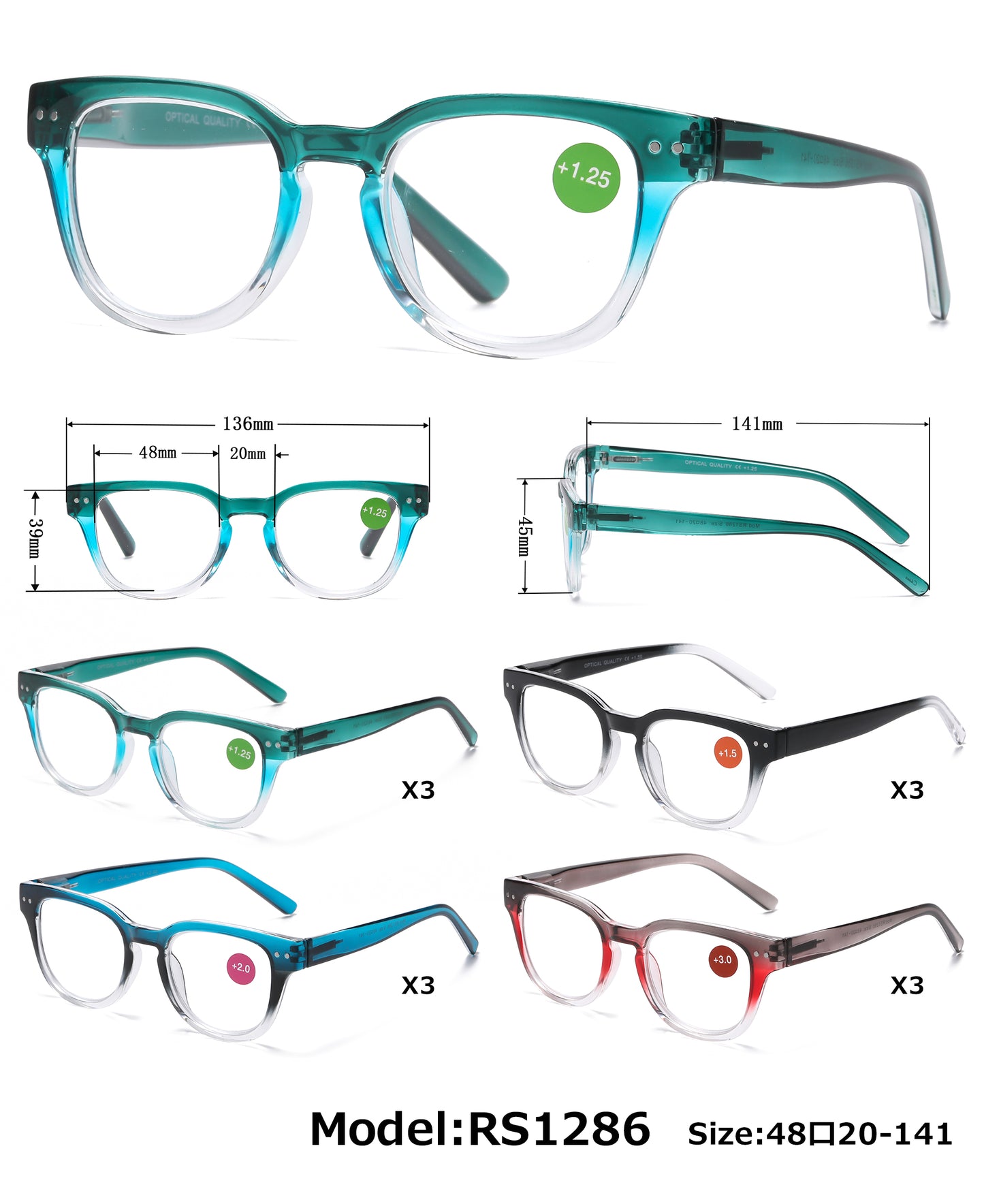RS 1286 - Plastic Reading Glasses