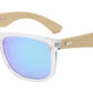 7619 Clear RVC Bamboo - Classic Bamboo Temple Sunglasses Color Mirror Polycarbonate Lens