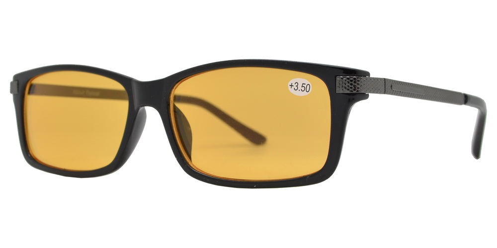 Wholesale - CRS 1018 +350 - Rectangular Plastic Computer Tinted Reading Glasses - Dynasol Eyewear