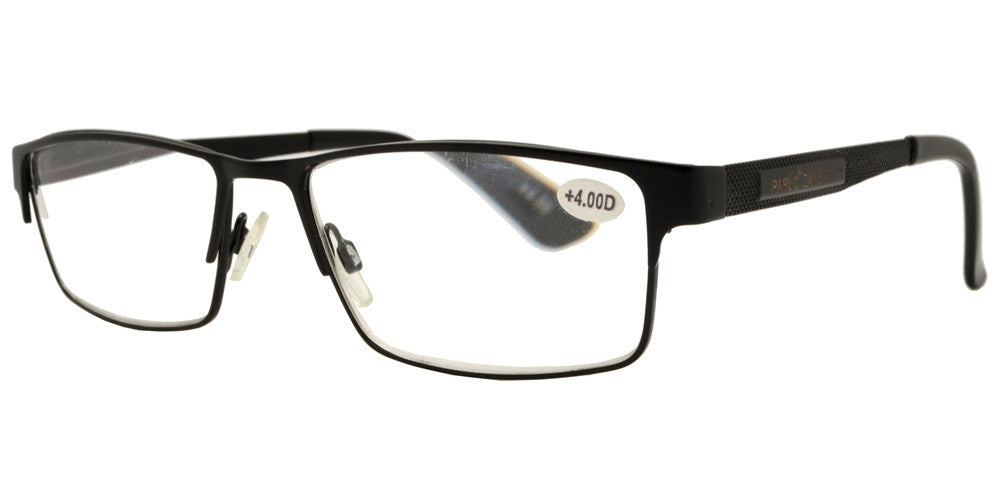 Wholesale - RS 1270 - Classic Horn Rimmed Rectangular Metal Reading Glasses - Dynasol Eyewear