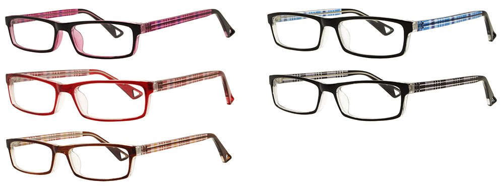 RS 1306 +2.00 - Rectangular Plastic Reading Glasses
