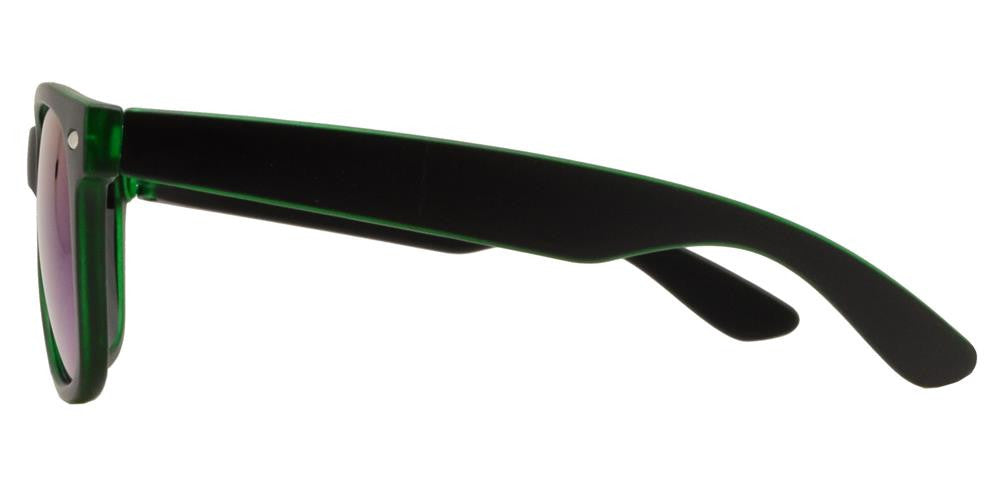 Wholesale - 4567-5 - Kids Horn Rimmed Inner Matte Transparent Sunglasses with Color Mirror Lens - Dynasol Eyewear