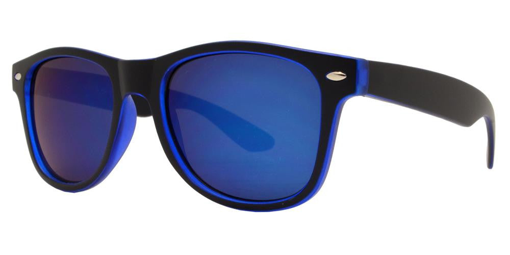 Wholesale - 4567-5 - Kids Horn Rimmed Inner Matte Transparent Sunglasses with Color Mirror Lens - Dynasol Eyewear