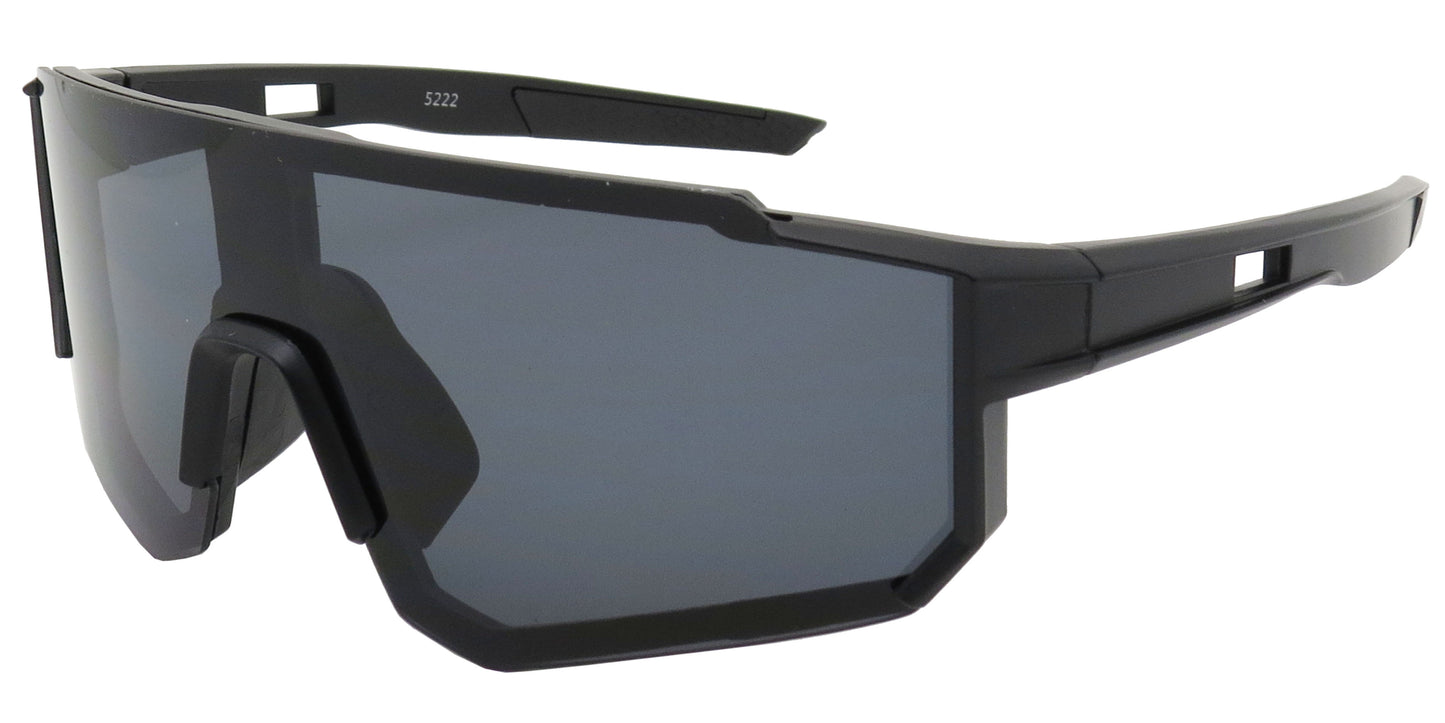 5222 - Plastic One Piece Sports Sunglasses