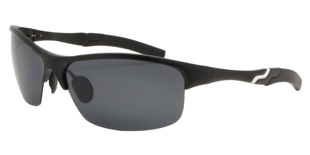 XD PL 384 - Polarized Full Aluminum- Rectangular Semi Rimless Sunglasses