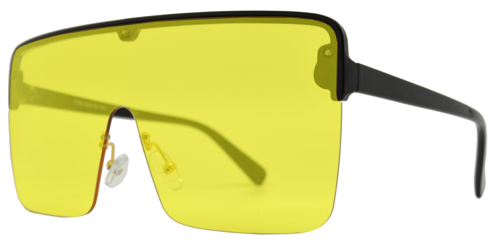 7995 - Plastic Flat Top One Piece Semi-Rimless Oversize Sunglasses