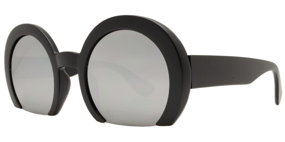 Wholesale - 7006 RVC - Semi-Rimless Round Color Mirror Lens Fashion Sunglasses - Dynasol Eyewear