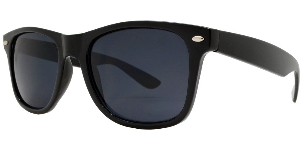 Wholesale - 7110 Black SD - Classic Horn Rimmed Super Dark Lens Black Plastic Sunglasses - Dynasol Eyewear