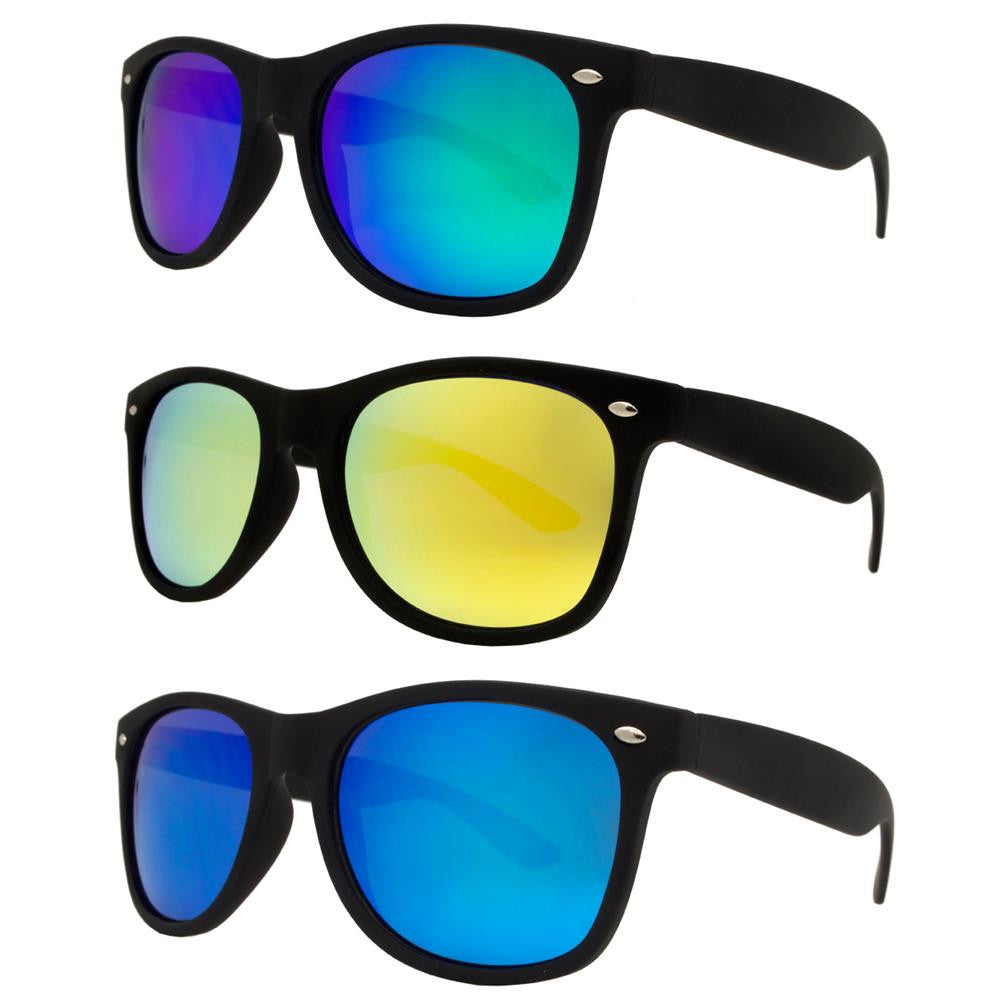 Wholesale - 7110 Black Spectrum - Classic Horn Rimmed Color Spectrum Lens Plastic Sunglasses - Dynasol Eyewear