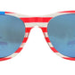 Wholesale - 7110 Flag - Classic Horn Rimmed Clear USA Flag Frame Plastic Sunglasses - Dynasol Eyewear