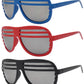 7209 M - Retro Oval Shape Curtain Mirror Lens Plastic Sunglasses