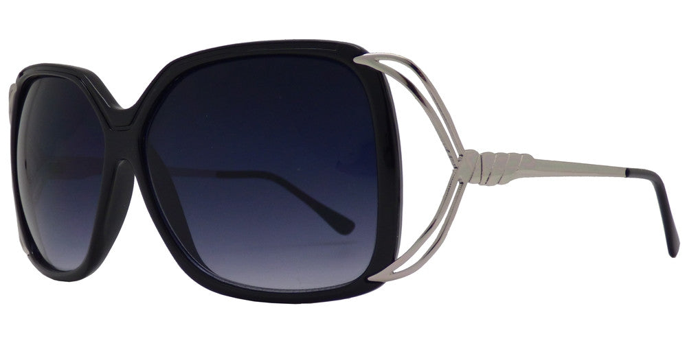 Wholesale - 7334 - Women's Fashion Square Sunglasses with Metal Wire Accent Temple - Dynasol Eyewear