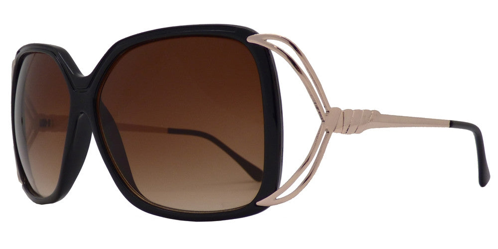 Wholesale - 7334 - Women's Fashion Square Sunglasses with Metal Wire Accent Temple - Dynasol Eyewear