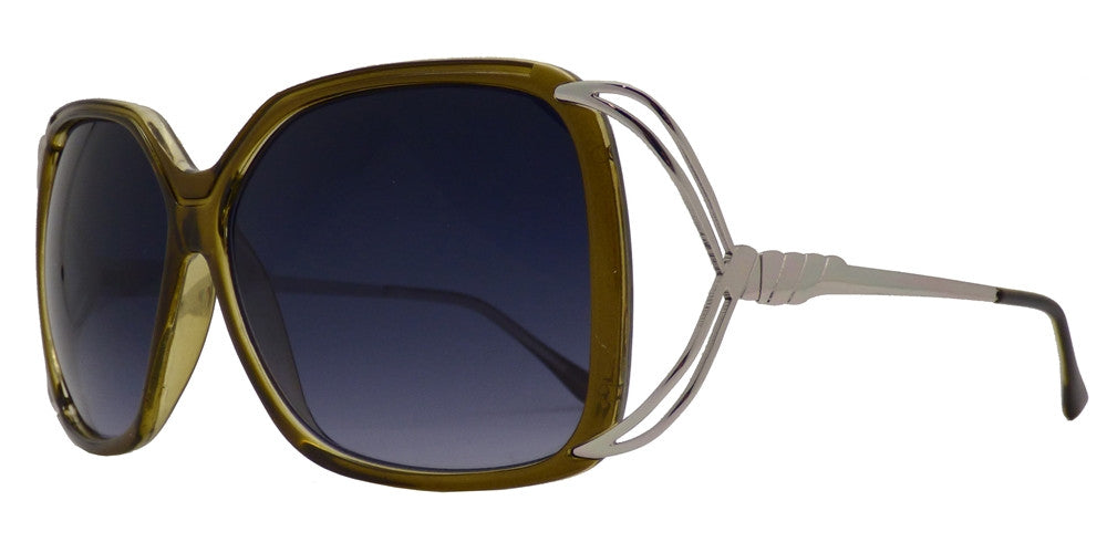 Wholesale - 7334 - Women's Fashion Square Sunglasses with Metal Wire Accent Temple - Dynasol Eyewear