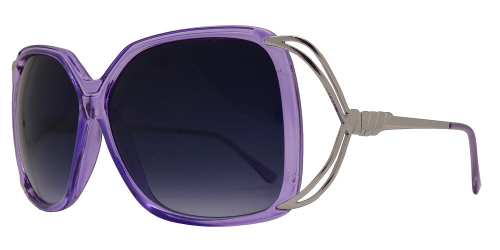 Wholesale - 7334 - Women's Fashion Square Sunglasses with Metal Wire Accent Temple - Dynasol Eyewear