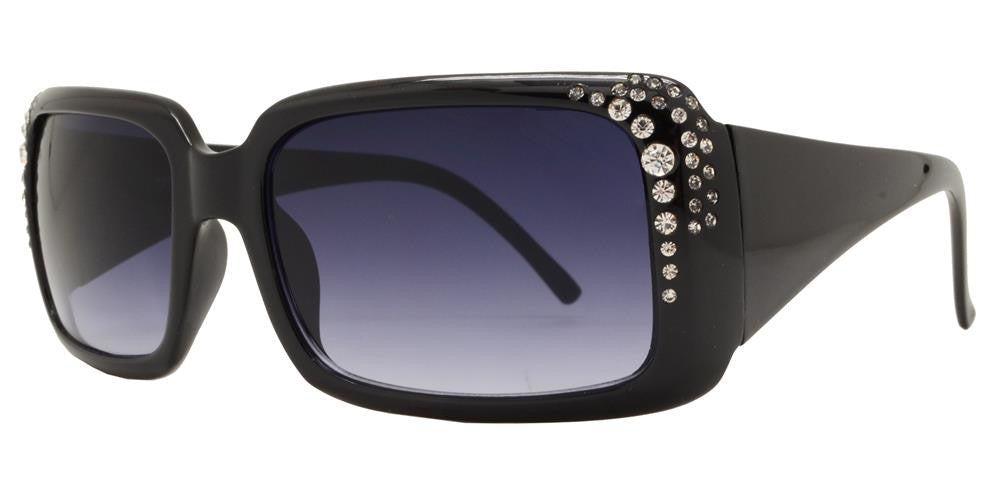 Wholesale - 7374 - Chunky Square Women's Sunglasses with Rhinestones - Dynasol Eyewear