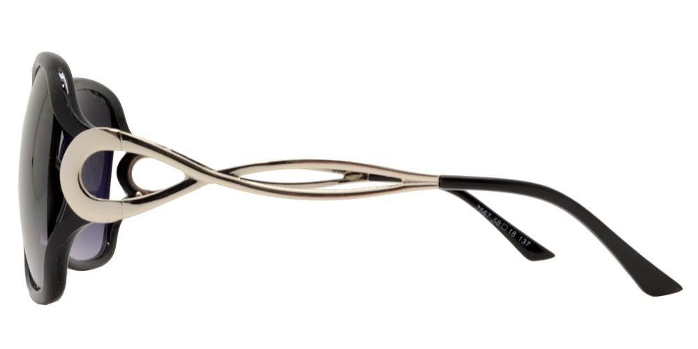 Wholesale - 7567 - Butterfly Sunglasses with Metal Loop Cut Out Temple - Dynasol Eyewear