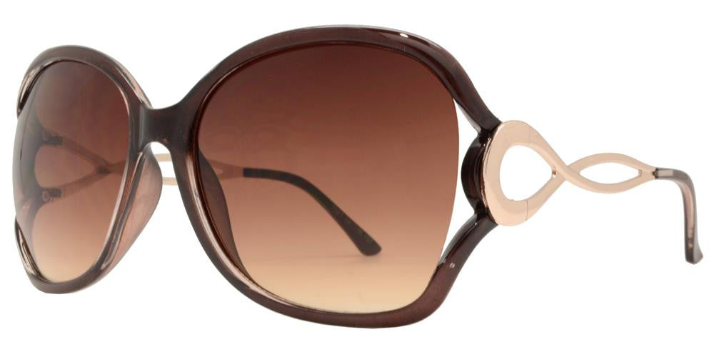 Wholesale - 7567 - Butterfly Sunglasses with Metal Loop Cut Out Temple - Dynasol Eyewear