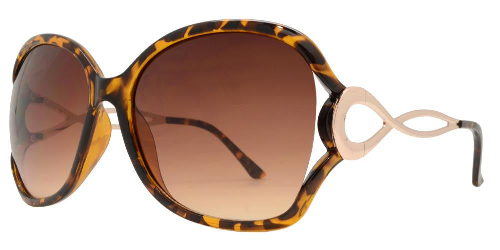 Wholesale - 7567 - Butterfly Sunglasses with Metal Loop Cut Out Temple - Dynasol Eyewear