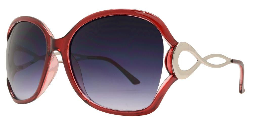 Wholesale - 7567 - Butterfly Sunglasses with Metal Loop Cut Out Temple - Dynasol Eyewear