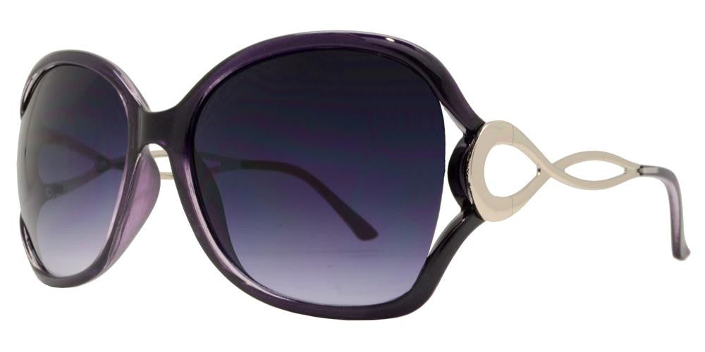 Wholesale - 7567 - Butterfly Sunglasses with Metal Loop Cut Out Temple - Dynasol Eyewear