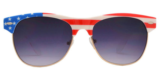 Wholesale - 7581 Flag - Retro Horn Rimmed Sunglasses with USA Flag - Dynasol Eyewear
