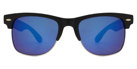 Wholesale - 7583 Spectrum - Retro Horn Rimmed Sunglasses with Color Mirror Lens - Dynasol Eyewear