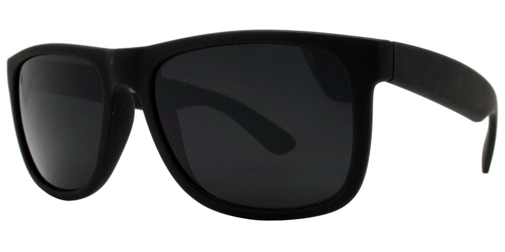 Wholesale - 7619 Black SFT - Classic Soft Rubber Sports Black Sunglasses with Smoke Lens - Dynasol Eyewear