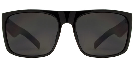 Wholesale - 7633 Black SD - Classic Square Sports Sunglasses with Super Dark Lens - Dynasol Eyewear