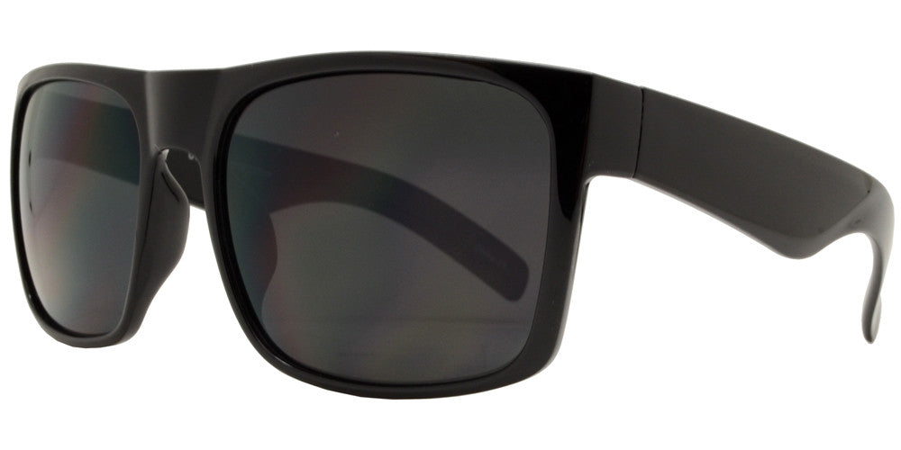 Wholesale - 7633 Black SD - Classic Square Sports Sunglasses with Super Dark Lens - Dynasol Eyewear