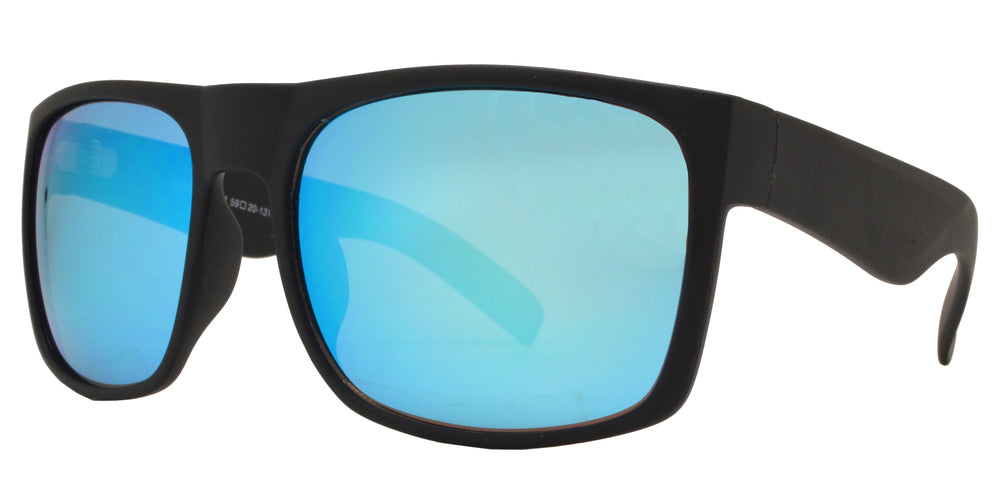 Wholesale - 7633 Spectrum - Classic Square Sports Sunglasses with Color Mirror Lens - Dynasol Eyewear