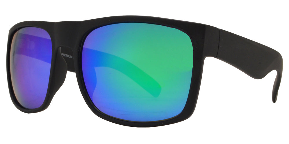 Wholesale - 7633 Spectrum - Classic Square Sports Sunglasses with Color Mirror Lens - Dynasol Eyewear